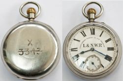 LNWR Pocket Watch, by Lancashire Watch Co Ltd Prescot. A good quality English made watch with top