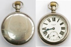 NBR Pocket Watch, by the Elgin National Watch Company U.S.A. A good quality watch with top wind