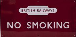 BR(M) enamel sign, with British Railways Totem at top, NO SMOKING. Measures 24in x 12in, virtually
