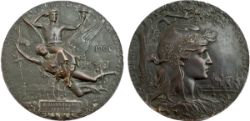 Midland Railway bronze circular medallion dated 1900 EXPOSITION UNIVERSELLE INTERNATIONALLE. From