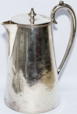 Lancashire and Yorkshire Railway silverplate large 2.5 pint coffee pot, hand engraved on the side