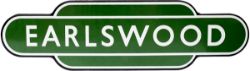 Totem BR(S) FF EARLSWOOD dark green with black flange, from the former LBSCR station