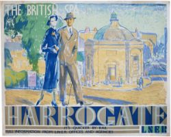 Poster LNER HARROGATE THE BRITISH SPA by Austin Cooper. Quad Royal 40in x 50in, professionally