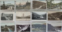 A collection of 396 railway postcards displayed in an album. Views of bridges, locos, stations