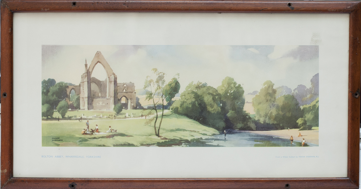 Carriage Print BOLTON ABBEY, WHARFEDALE, YORKSHIRE by Frank Sherwin from the LNER Post-War Series