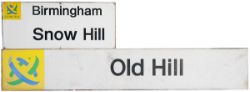 Modern image Centro signs OLD HILL 83in x 14in and BIRMINGHAM SNOW HILL 37in x 16in. Both screen