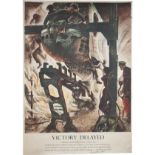 Poster WW2 VICTORY DELAYED by DAME LAURA KNIGHT R.A. Double Crown 30in x 20in. Folds and small