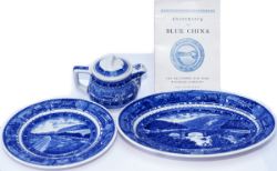 Baltimore & Ohio Railroad Company centenary Blue and white china, consisting of a coffee pot, medium