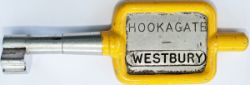 Tyers No9 single line aluminium key token HOOKAGATE-WESTBURY configuration D. In good condition.