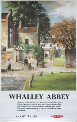 Poster BR WHALLEY ABBEY by Greene circa 1959 Double royal 25in x 40in. In excellent rolled