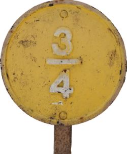 Grand Junction Railway circular cast iron 3/4 mile marker measuring 13in diameter. A rare item, from