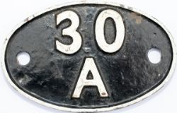 Shedplate 30A STRATFORD 1950 - 1973 with Sub-sheds Bishops Stortford 1959–1960, Brentwood to 1957,