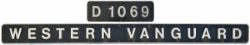 Nameplate WESTERN VANGUARD with matching Cabside Numberplate D1069
