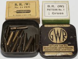 GWR typewriter ribbon tin marked RETURN TIN TO STATIONERY DEPT PADDINGTON IMMEDIATELY EMPTIED,