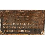 GWR cast iron sign re SMOKING IN THIS BUILDING etc. In original condition measuring 20.5in x 11in.