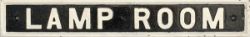 GWR pre grouping cast iron doorplate LAMP ROOM, in restored condition. Measures 24in x 3.5in.