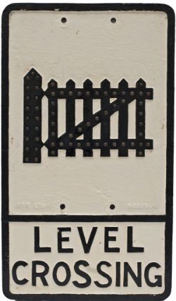 Road sign cast iron LEVEL CROSSING, IRS Ltd Norfolk cast into front and complete with all