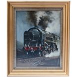 Original Oil Painting on canvas of BR 4-6-2 70000 Britannia by Don Breckon 1978. Painting measures