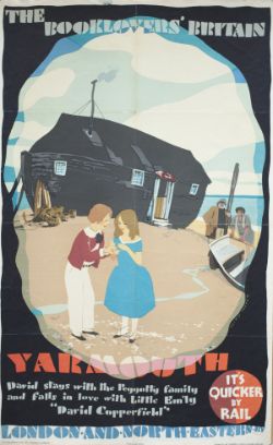 Poster LNER THE BOOKLOVERS BRITAIN YARMOUTH by AUSTIN COOPER circa 1933. Double Royal 25in x 40in.