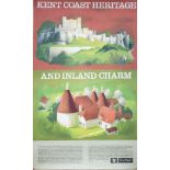 Poster BR(S) KENT COAST HERITAGE AND INLAND CHARM by REGINALD LANDER circa 1980. Double Royal 25in x