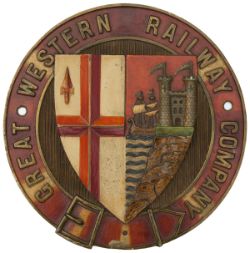 GWR 19th Century Locomotive brass Splasher Coat of arms, as fitted to the Dean Singles, it