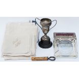 LMS miscellany consisting of: LMS Removals glass ashtray, LMS cast iron paperweight, LMS Hotels