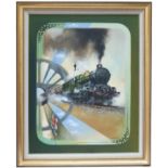 Original oil painting on canvas of GWR King 4-6-0 King Edward II 6023 by David Weston GRA. Similar