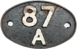 Shedplate 87A NEATH 1950-1965 with sub sheds GLYN NEATH to 1964 and NEATH BRIDGE STREET to 1964.