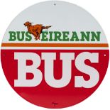Motoring bus enamel BUS EIREANN BUS with image of an Irish Setter. Double sided measuring 14in