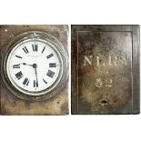 North London Railway Guards watch No 32. In a Brass bound wooden rectangular case, hand engraved