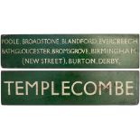 Somerset & Dorset Joint Railway Wooden Finger Board with POOLE, BLANDFORD, EVERCREECH, BATH,