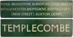 Somerset & Dorset Joint Railway Wooden Finger Board with POOLE, BLANDFORD, EVERCREECH, BATH,