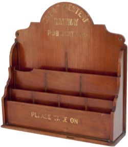 Great Western Railway mahogany publication rack, sign written in gilded letters GREAT WESTERN