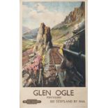 Poster BR GLEN OGLE PERTHSHIRE SEE SCOTLAND BY TRAIN by Terence Cuneo. Double Royal 25in x 40in.