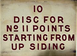 GWR signal box shelf back plate 10 DISC FOR No11 POINTS STARTING FROM UP SIDING. Measures 5.25in x