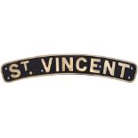 Nameplate ST VINCENT ex LMS Jubilee 4-6-0 45686 built Crewe 1936. Allocations included 5A Crewe