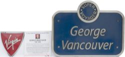 Nameplate GEORGE VANCOUVER ex Virgin Super Voyager Diesel Electric Class 221 No 221129. Named August