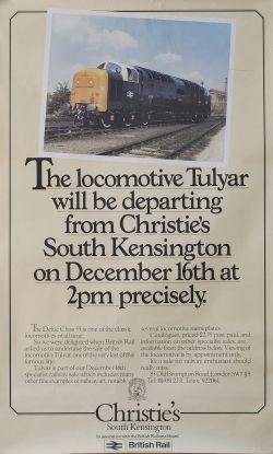 Poster BR re SALE OF DELTIC TULYAR 55015 AT CHRISTIES SOUTH KENSINGTON. Double Royal 25in x 40in. In