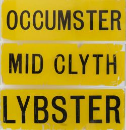 LMS glass lamp tablets MID CLYTH, LYBSTER, OCCUMSTER, all 3 from the former Wick and Lybster light