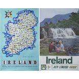 Poster IRELAND pictorial map with coloured images of places of interest, published by the Irish