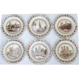 LNER china Cathedral Plates a full set of 6 of the first series consisting of: Durham, Norwich,