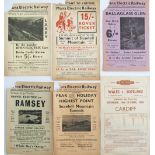 A collection of over 100 railway handbills 10in x 6in size all in plastic A4 wallets, noted are Manx