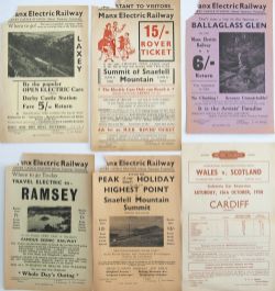 A collection of over 100 railway handbills 10in x 6in size all in plastic A4 wallets, noted are Manx