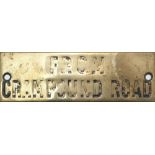 G.W.R. Signal Box shelf plate FROM GRAMPOUND ROAD hand engraved brass. Measures 4.75in x 1.5in and