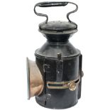 LNER/GER 3 aspect sliding knob handlamp, stamped in the reducing cone LNE-E STRATFORD A37 and date