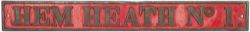 Nameplate HEM HEATH No1 ex Bagnall 0-6-0 ST No 3077 of 1955 new to Florence Colliery, then to