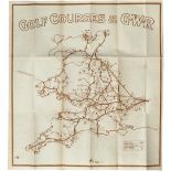 Poster GOLF COURSES ON THE GWR on one side and A RELIEF MAP OF THE GREAT WESTERN RAILWAY on the