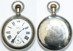 Cheshire Lines Committee Railway Pocket Watch No 572. Top wound and top set brass American Waltham