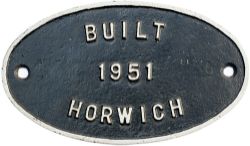 B.R. Cast iron worksplate BUILT 1951 HORWICH ex LMS designed Ivatt 4F 2-6-0 in the number series