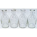 South Eastern and Chatham Railway glass wine carafes x 4 , SECR clearly etched on the side. All in